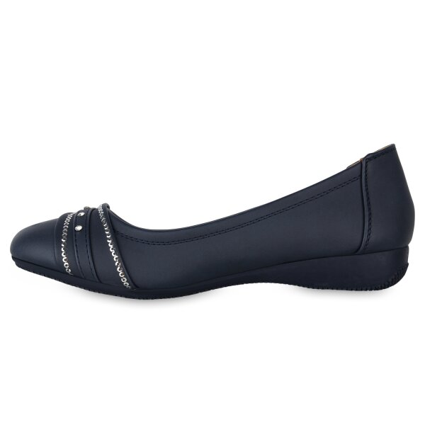 Stiefelparadies Damen Sportliche Ballerinas in Dunkelblau