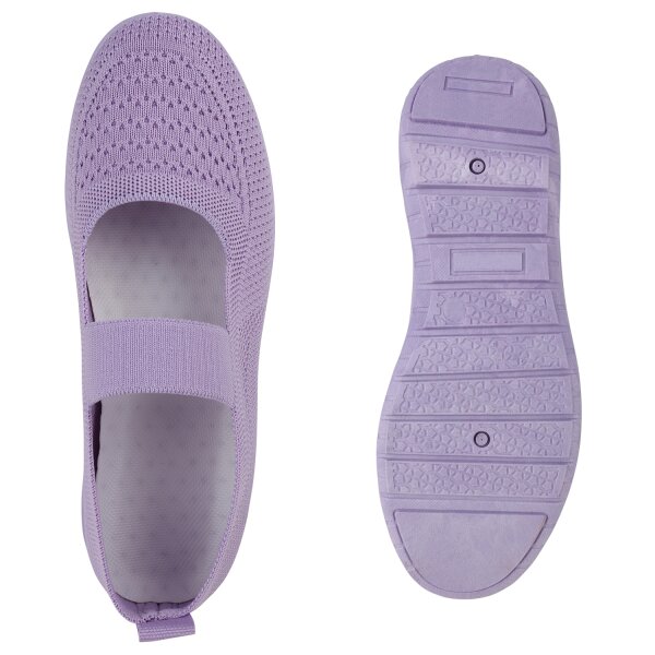 Stiefelparadies Damen Sportliche Ballerinas In Helllila
