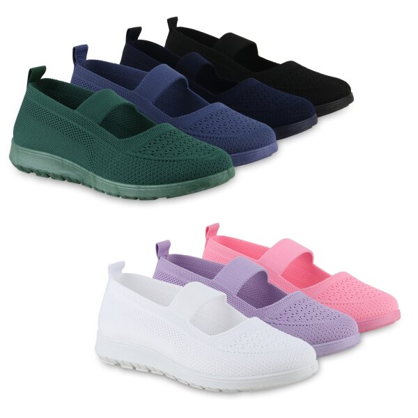 Stiefelparadies Damen Sportliche Ballerinas In Helllila