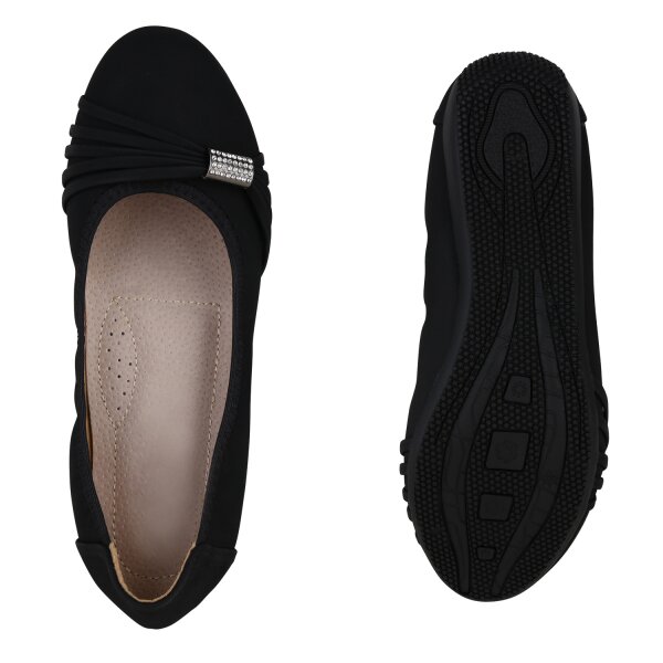 Stiefelparadies Damen Sportliche Ballerinas In Schwarz