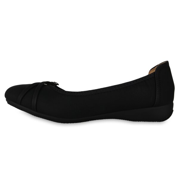 Stiefelparadies Damen Sportliche Ballerinas in Schwarz