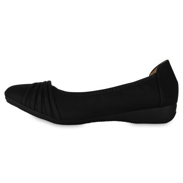 Stiefelparadies Damen Sportliche Ballerinas in Schwarz