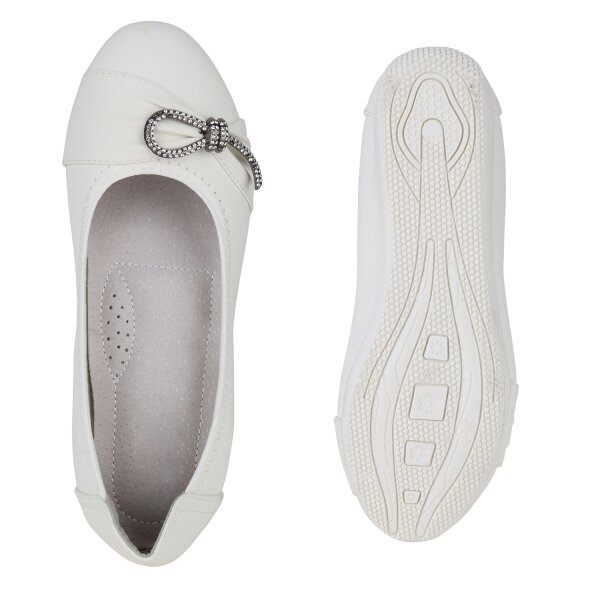 Stiefelparadies Damen Sportliche Ballerinas In Weiss