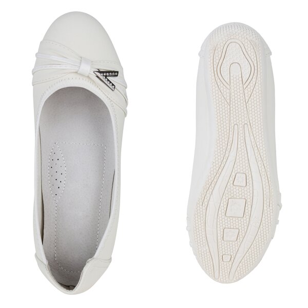 Stiefelparadies Damen Sportliche Ballerinas In Weiss