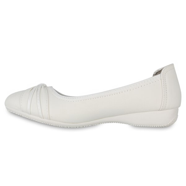 Stiefelparadies Damen Sportliche Ballerinas in Weiss