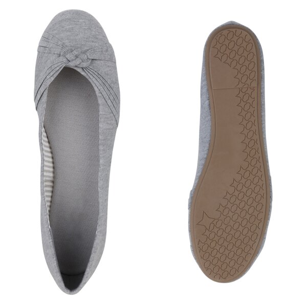 Stiefelparadies Damen Übergrößen Klassische Ballerinas In Grau