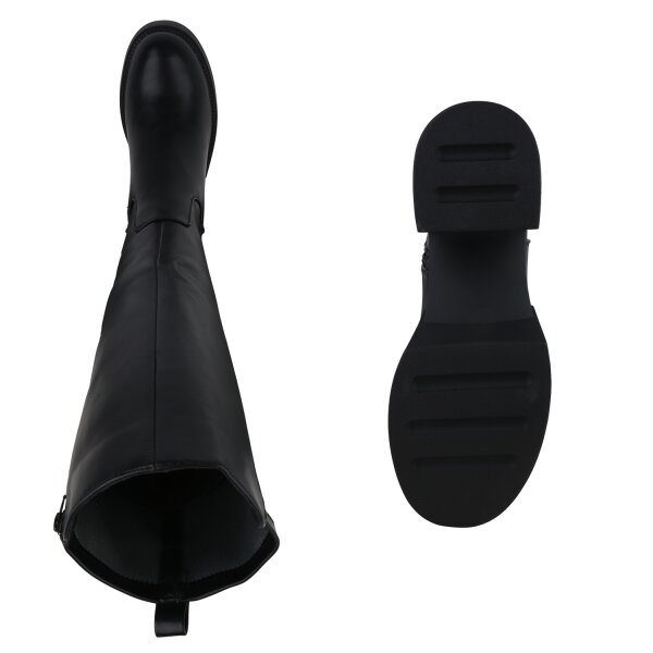 Stiefelparadies Damen Übergrößen Klassische Stiefel In Schwarz