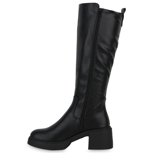 Stiefelparadies Damen Übergrößen Klassische Stiefel in Schwarz