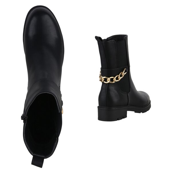 Stiefelparadies Damen Übergrößen Klassische Stiefeletten In Schwarz