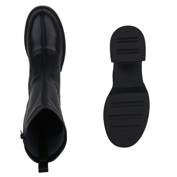Stiefelparadies Damen Übergrößen Klassische Stiefeletten In Schwarz