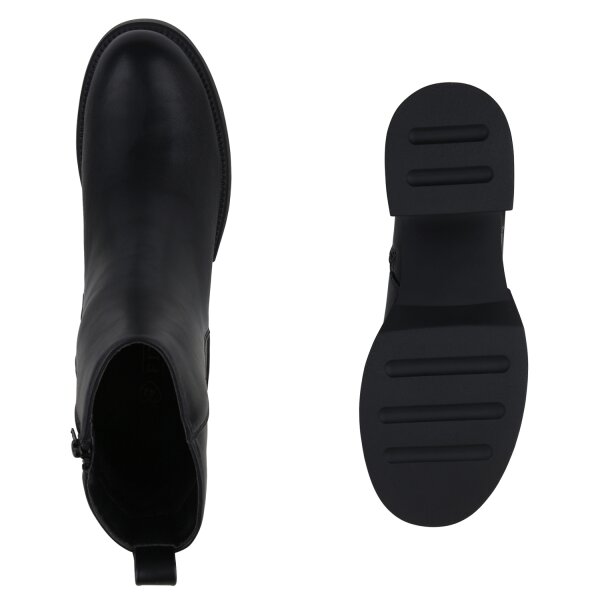 Stiefelparadies Damen Übergrößen Klassische Stiefeletten In Schwarz