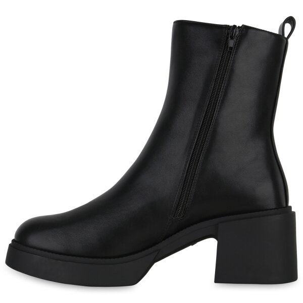 Stiefelparadies Damen Übergrößen Klassische Stiefeletten in Schwarz