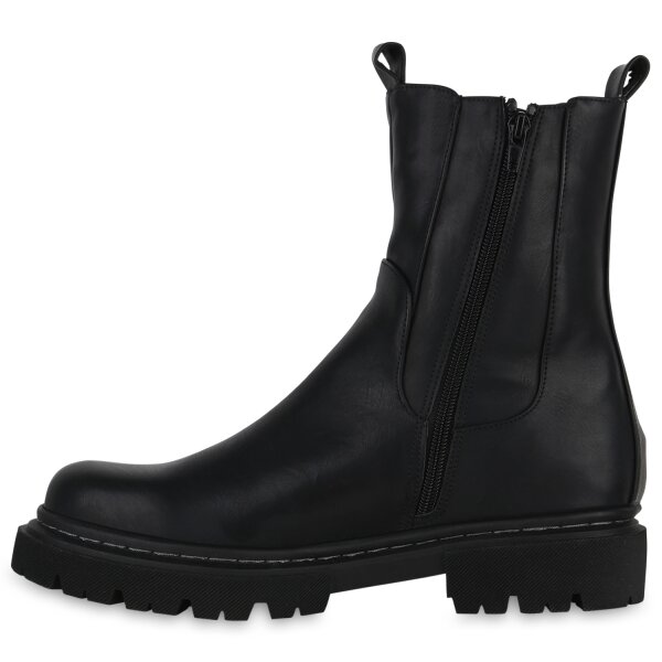 Stiefelparadies Damen Übergrößen Klassische Stiefeletten in Schwarz