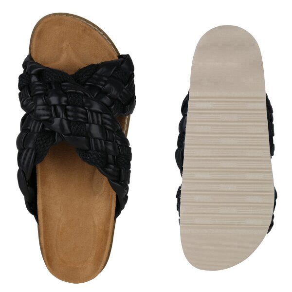 Stiefelparadies Damen Übergrößen Pantoletten In Schwarz