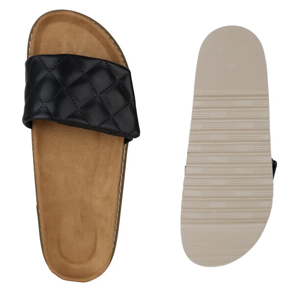 Stiefelparadies Damen Übergrößen Pantoletten In Schwarz