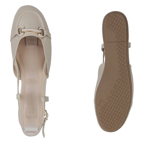 Stiefelparadies Damen Übergrößen Sling Ballerinas In Beige
