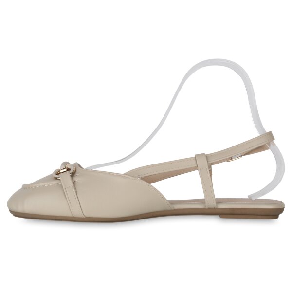 Stiefelparadies Damen Übergrößen Sling Ballerinas in Beige