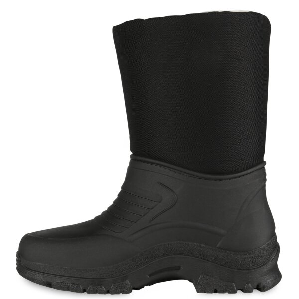 Stiefelparadies Damen Winterstiefel in Schwarz Dunkelgrau