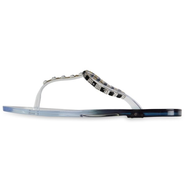 Stiefelparadies Damen Zehentrenner in Schwarz Colorless