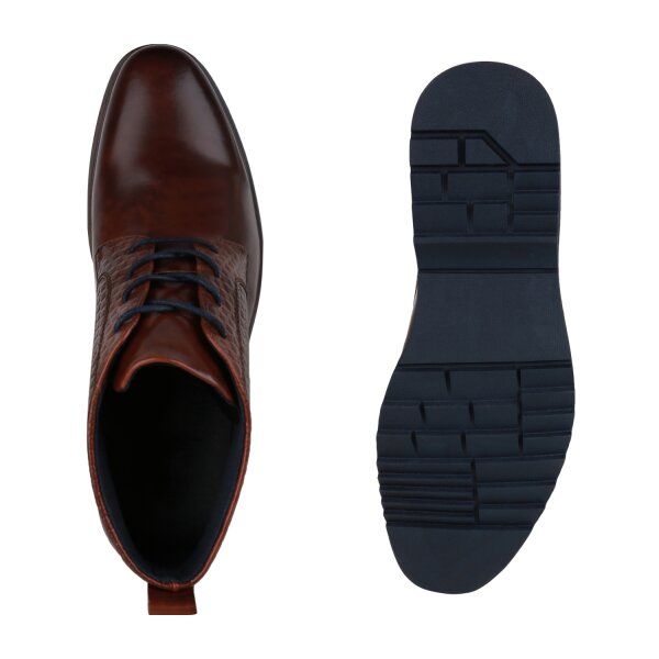 Stiefelparadies Herren Klassische Halbschuhe In Braun Muster