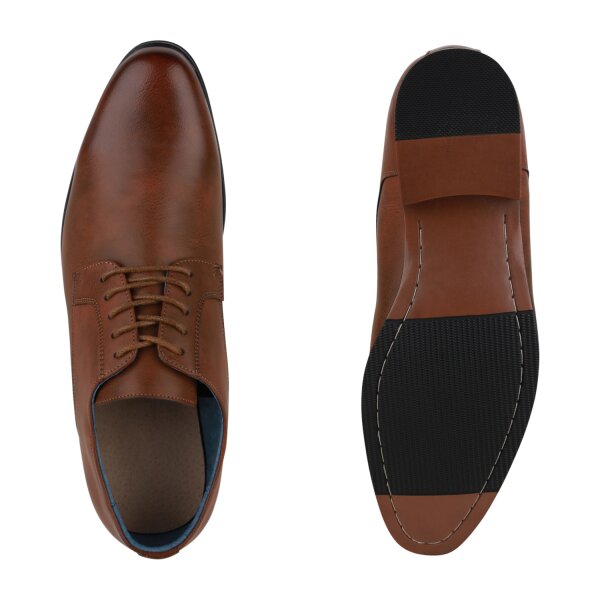 Stiefelparadies Herren Klassische Schnürer In Hellbraun PU