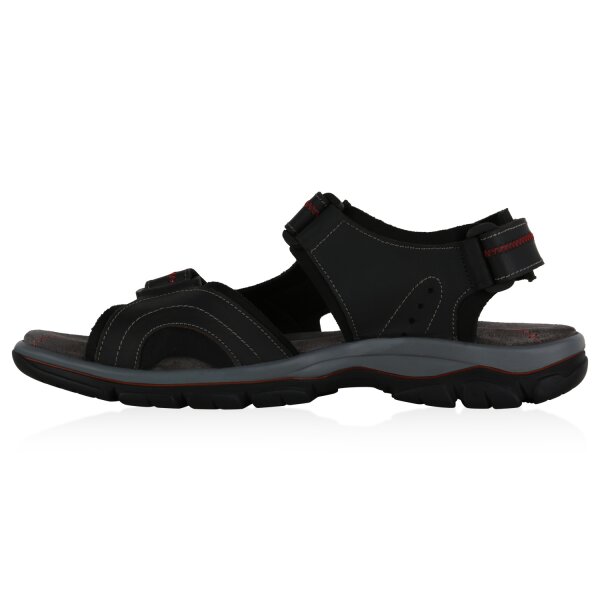 Stiefelparadies Herren Outdoor Sandalen in Schwarz Dunkelgrau