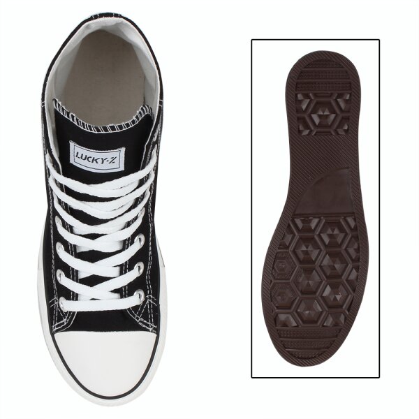 Stiefelparadies Herren Sneaker High In Schwarz Lucky