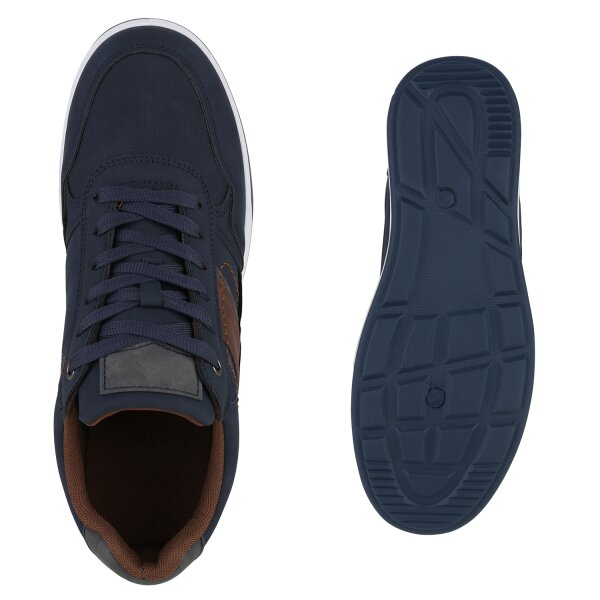 Stiefelparadies Herren Sneaker Low In Schwarz Dunkelblau