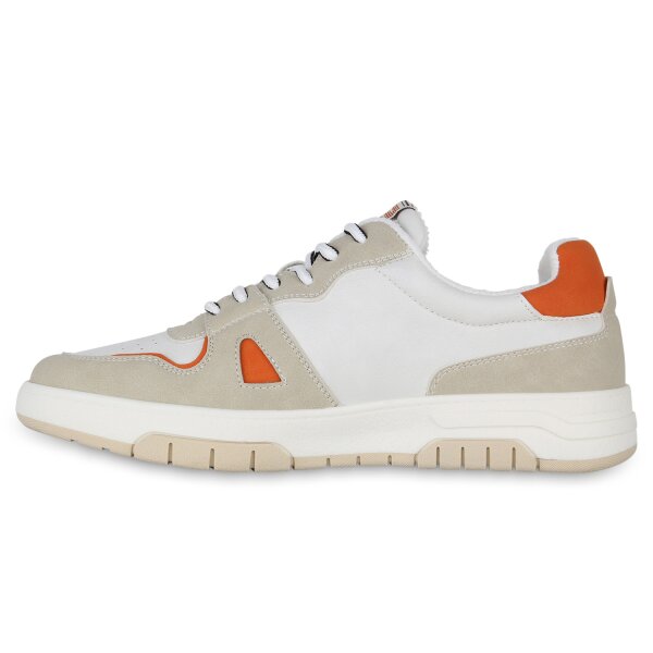 Stiefelparadies Herren Sneaker Low in Weiss Beige Orange