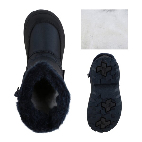 Stiefelparadies Kinder Winter Boots In Schwarz Dunkelblau