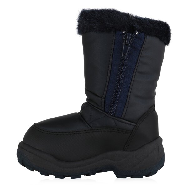 Stiefelparadies Kinder Winter Boots in Schwarz Dunkelblau