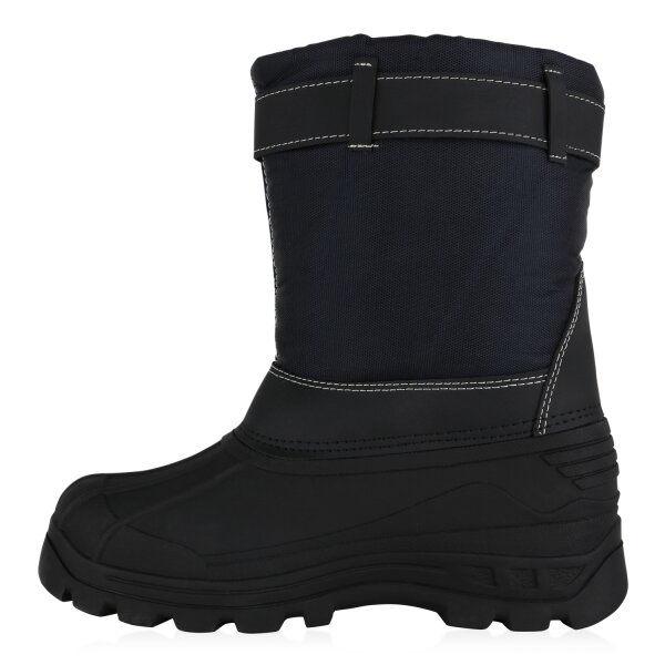 Stiefelparadies Kinder Winter Boots in Schwarz Dunkelblau