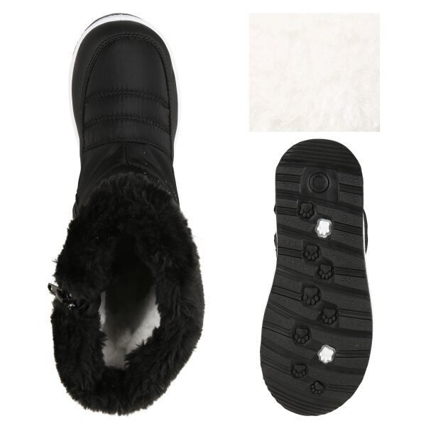 Stiefelparadies Kinder Winter Boots In Schwarz Muster