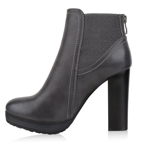 Stiefelparadies Damen Ankle Boots in Schwarz