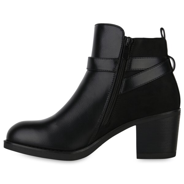 Stiefelparadies Damen Ankle Boots in Schwarz