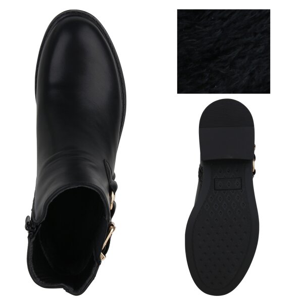 Stiefelparadies Damen Biker Boots In Schwarz