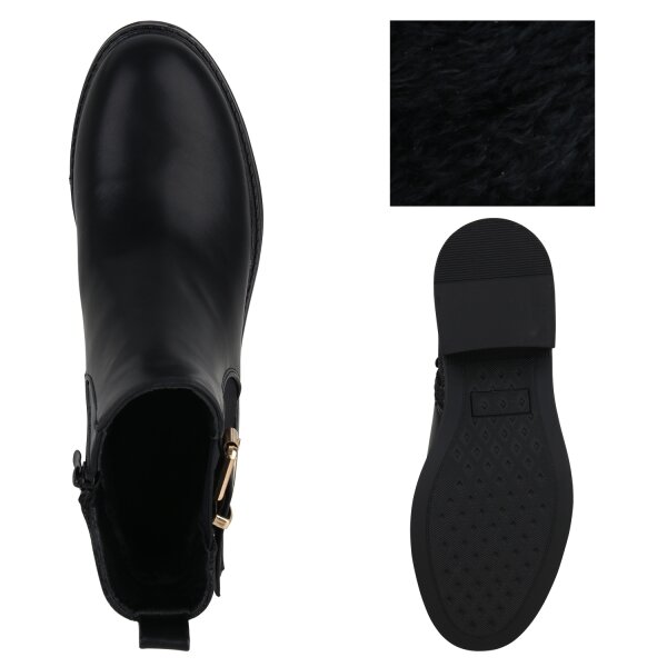 Stiefelparadies Damen Biker Boots In Schwarz