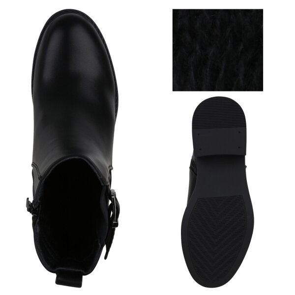 Stiefelparadies Damen Biker Boots In Schwarz