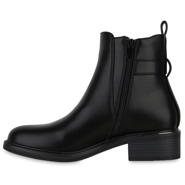 Stiefelparadies Damen Biker Boots in Schwarz