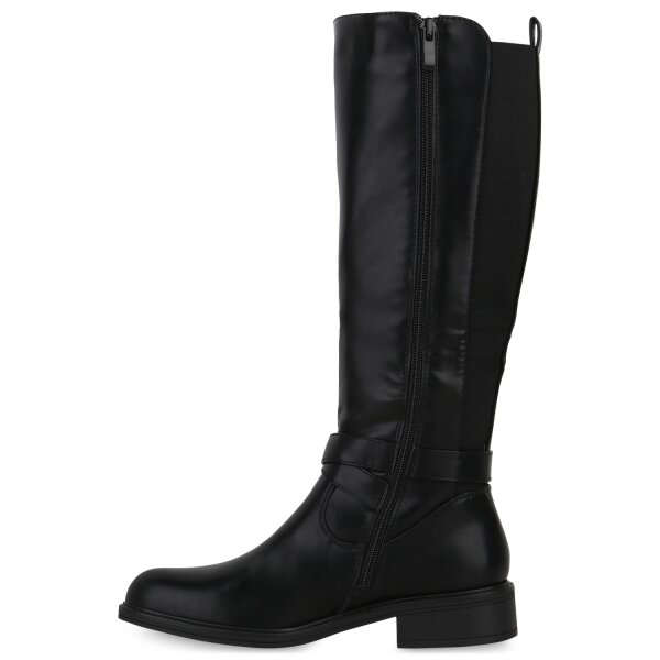 Stiefelparadies Damen Bikerstiefel in Schwarz