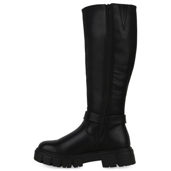 Stiefelparadies Damen Bikerstiefel in Schwarz
