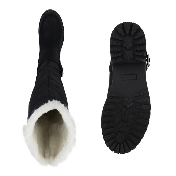 Stiefelparadies Damen Bikerstiefel In Schwarz