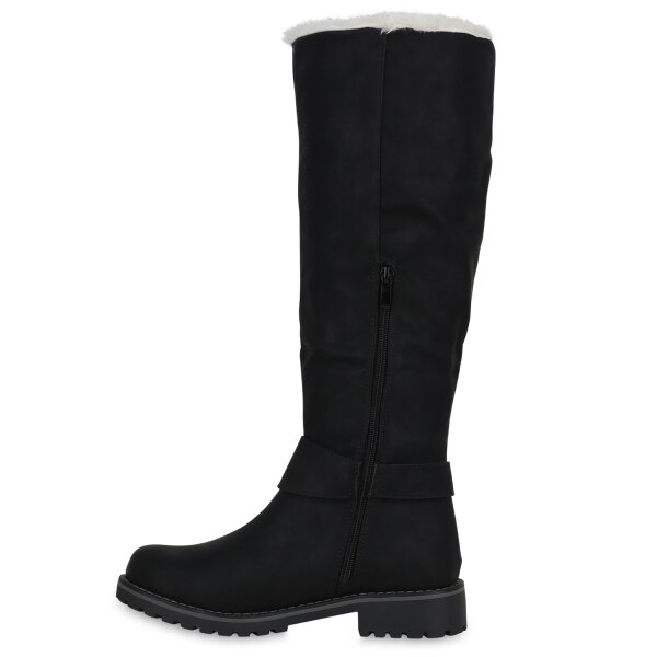 Stiefelparadies Damen Bikerstiefel in Schwarz