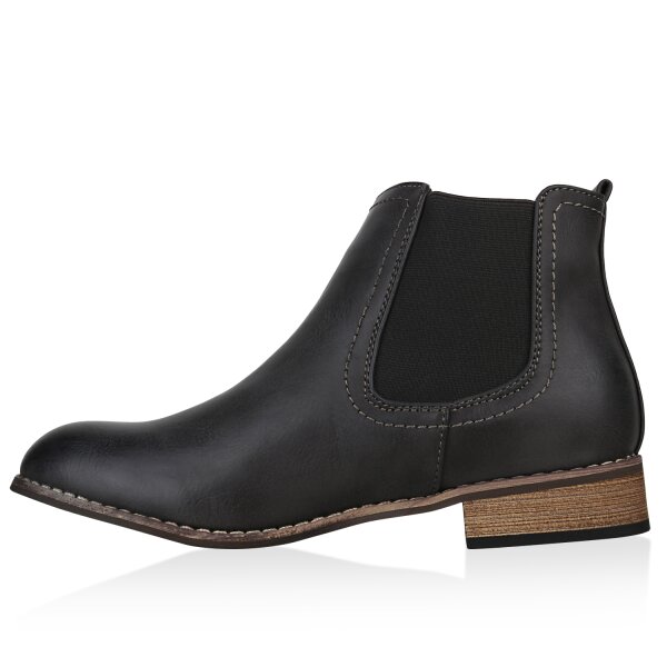 Stiefelparadies Damen Chelsea Boots in Braun