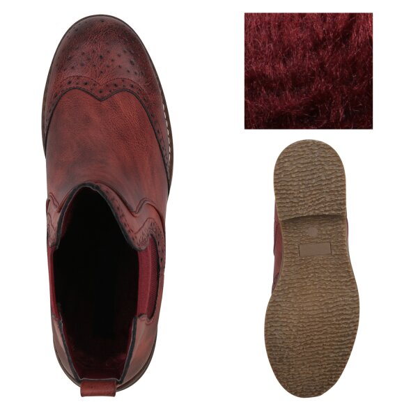 Stiefelparadies Damen Chelsea Boots In Hellbraun