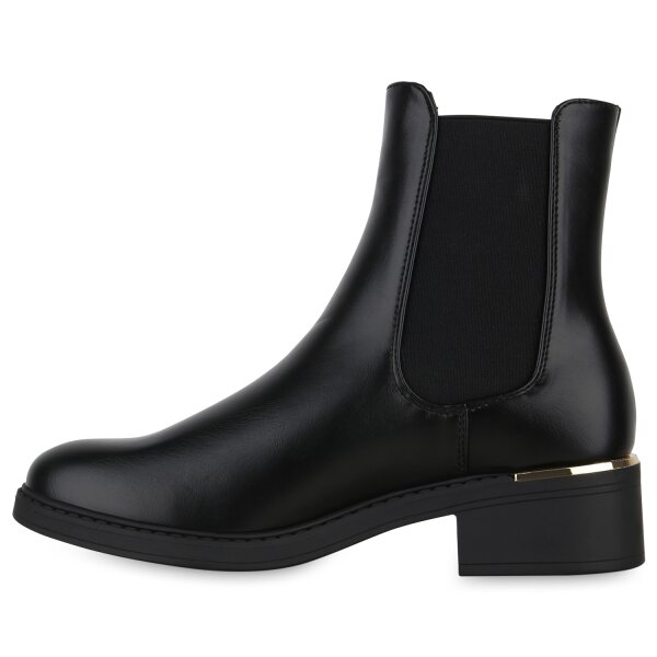 Stiefelparadies Damen Chelsea Boots in Schwarz