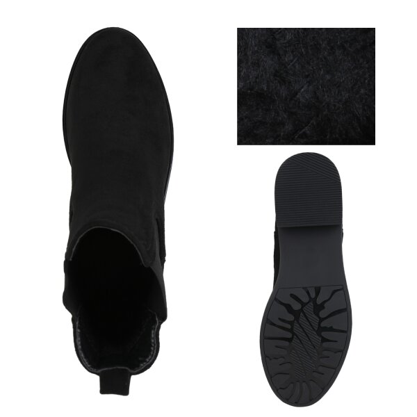 Stiefelparadies Damen Chelsea Boots In Schwarz