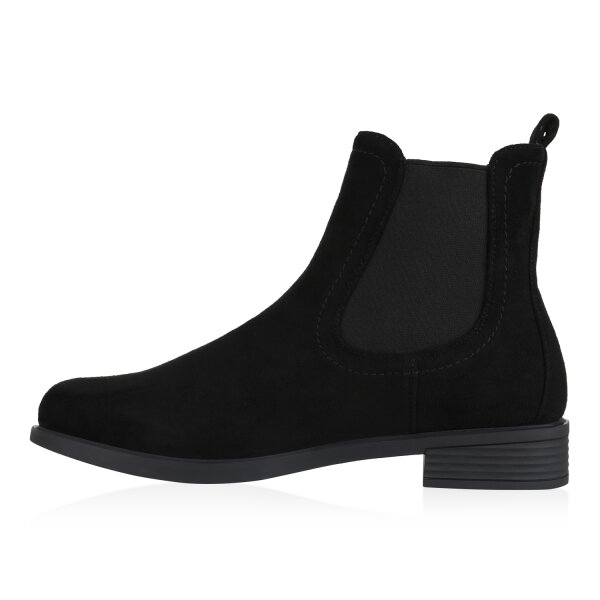 Stiefelparadies Damen Chelsea Boots in Schwarz