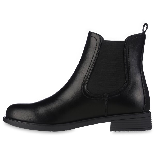 Stiefelparadies Damen Chelsea Boots in Schwarz