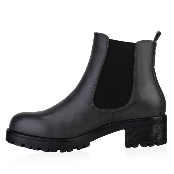 Stiefelparadies Damen Chelsea Boots in Schwarz